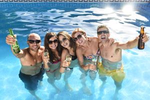 Friends At A Pool Party