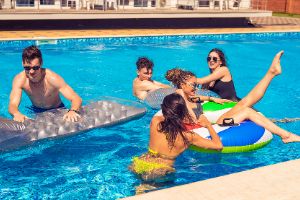 A Pool Party In Summer.